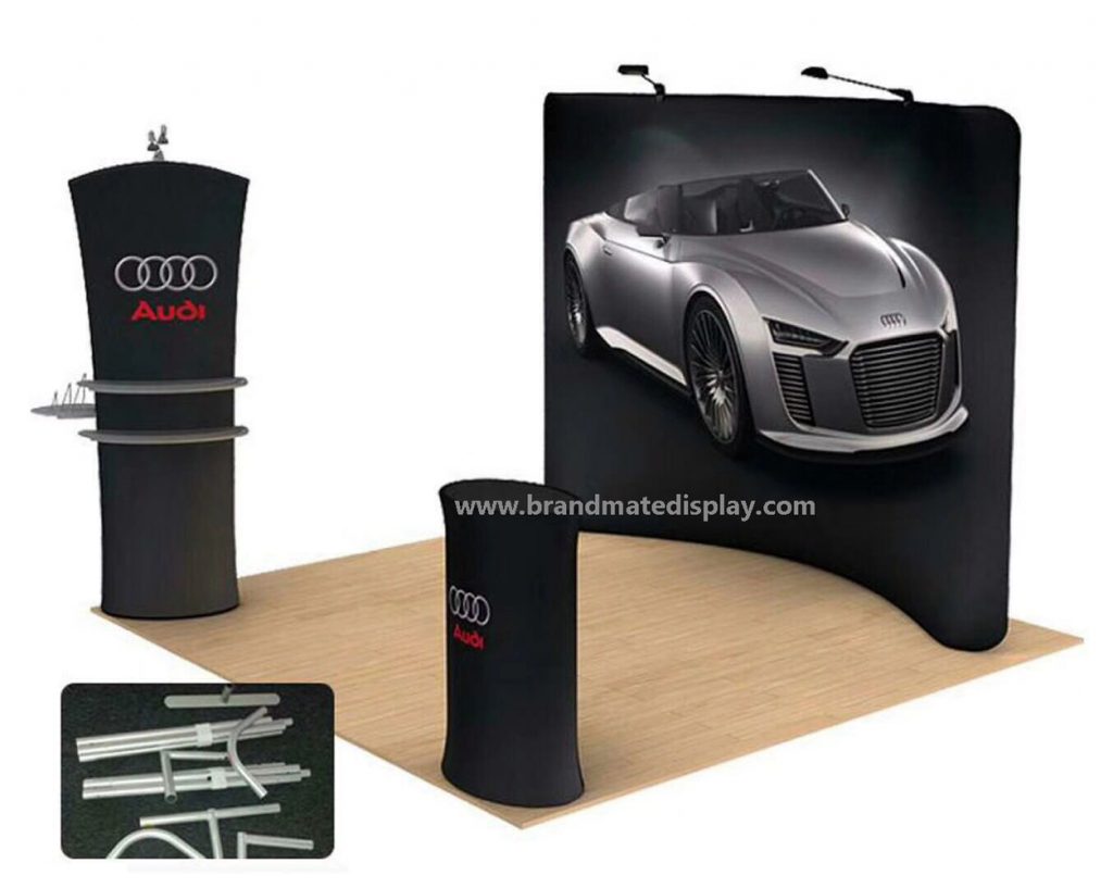 Tension fabric display, Floor display, tradeshow display combo set